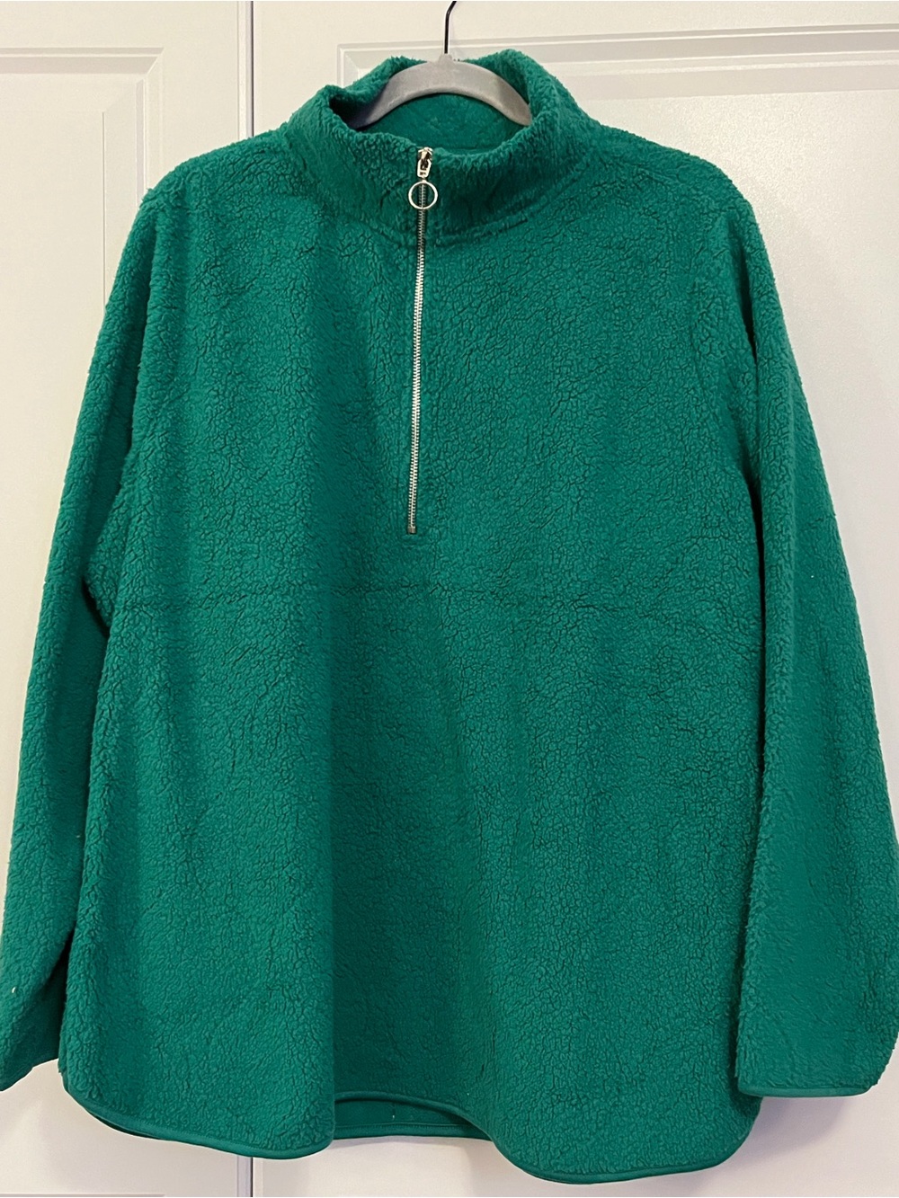 Green Sherpa Half-Zip Pullover Sweater